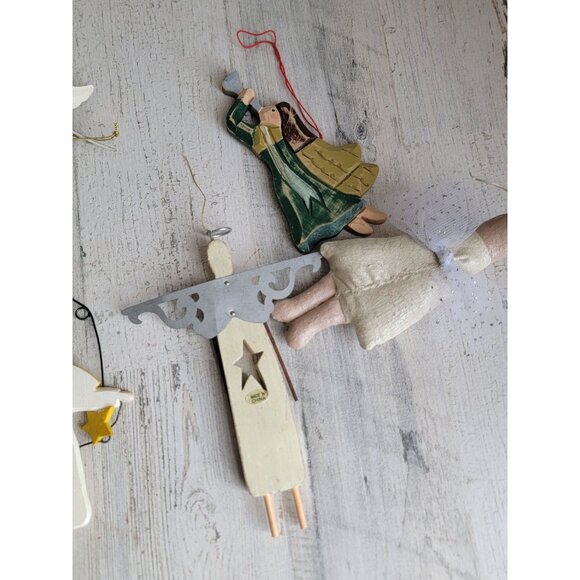 Angel ornament lot set raggedy Ann religious Xmas halo - Picture 9 of 11